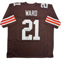 Autographed/Signed Denzel Ward Cleveland Brown Football Jersey Beckett BAS COA