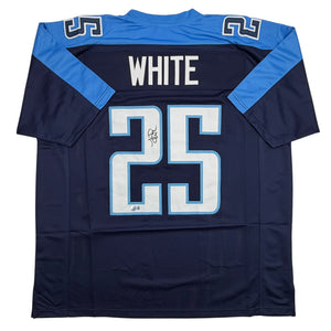 Autographed/Signed LenDale White Tennessee Navy Blue Football Jersey Beckett BAS COA