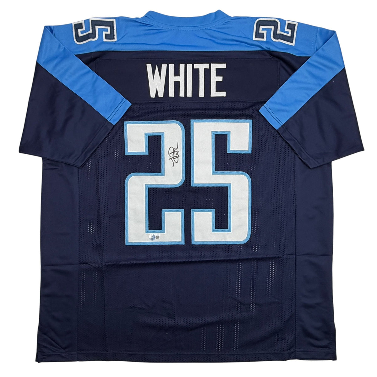 Autographed/Signed LenDale White Tennessee Navy Blue Football Jersey Beckett BAS COA