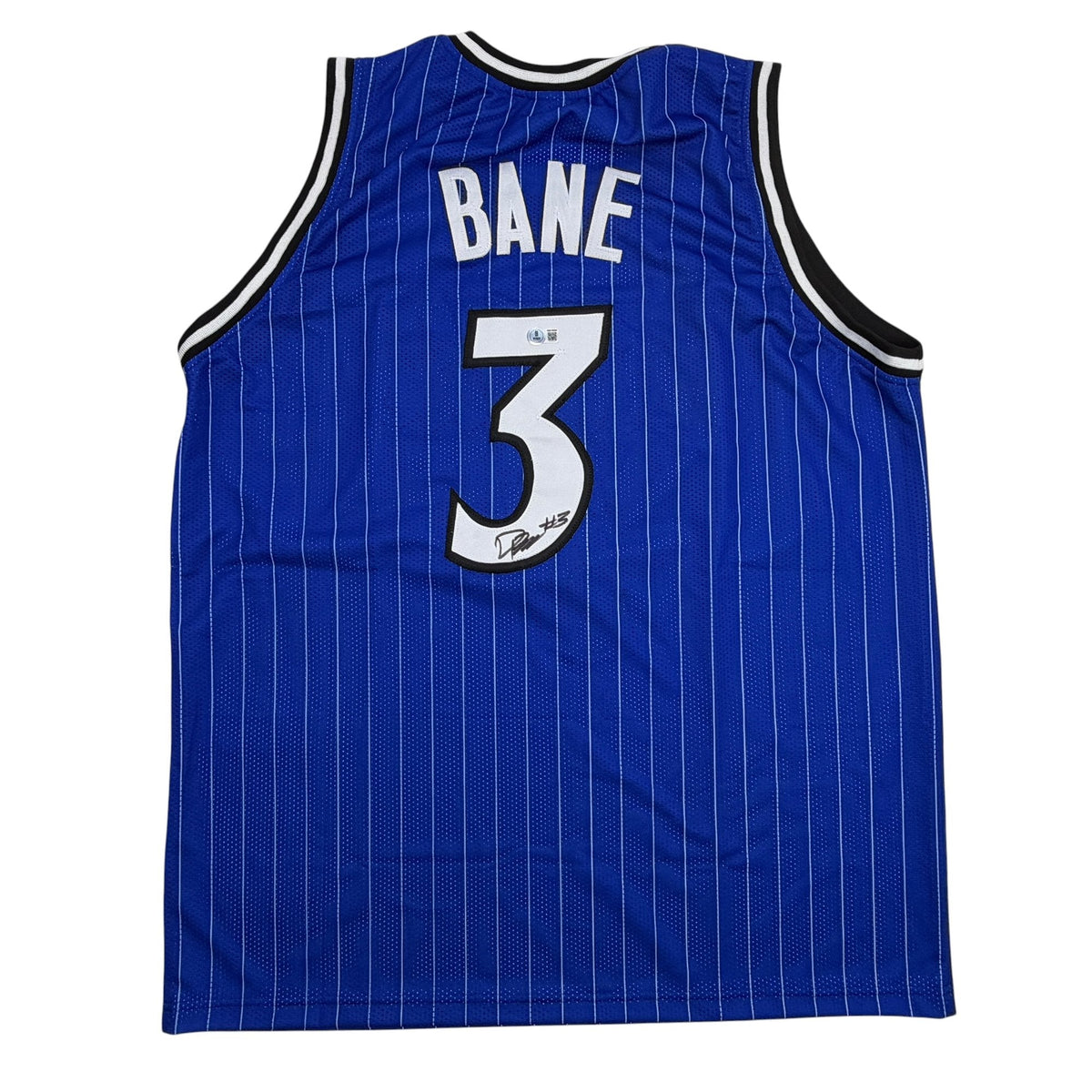 Autographed/Signed Desmond Bane Orlando Blue Pinstripe Basketball Jersey Beckett BAS COA
