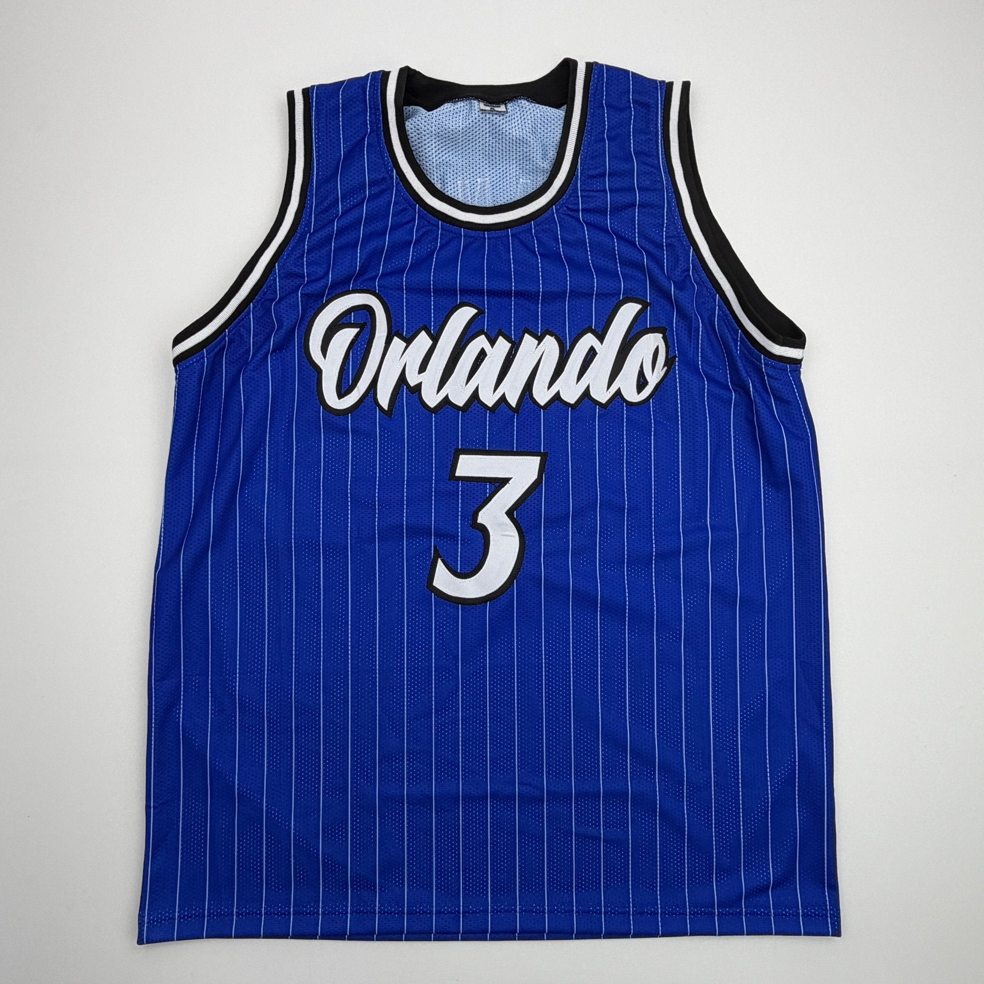 Autographed/Signed Desmond Bane Orlando Blue Pinstripe Basketball Jersey Beckett BAS COA