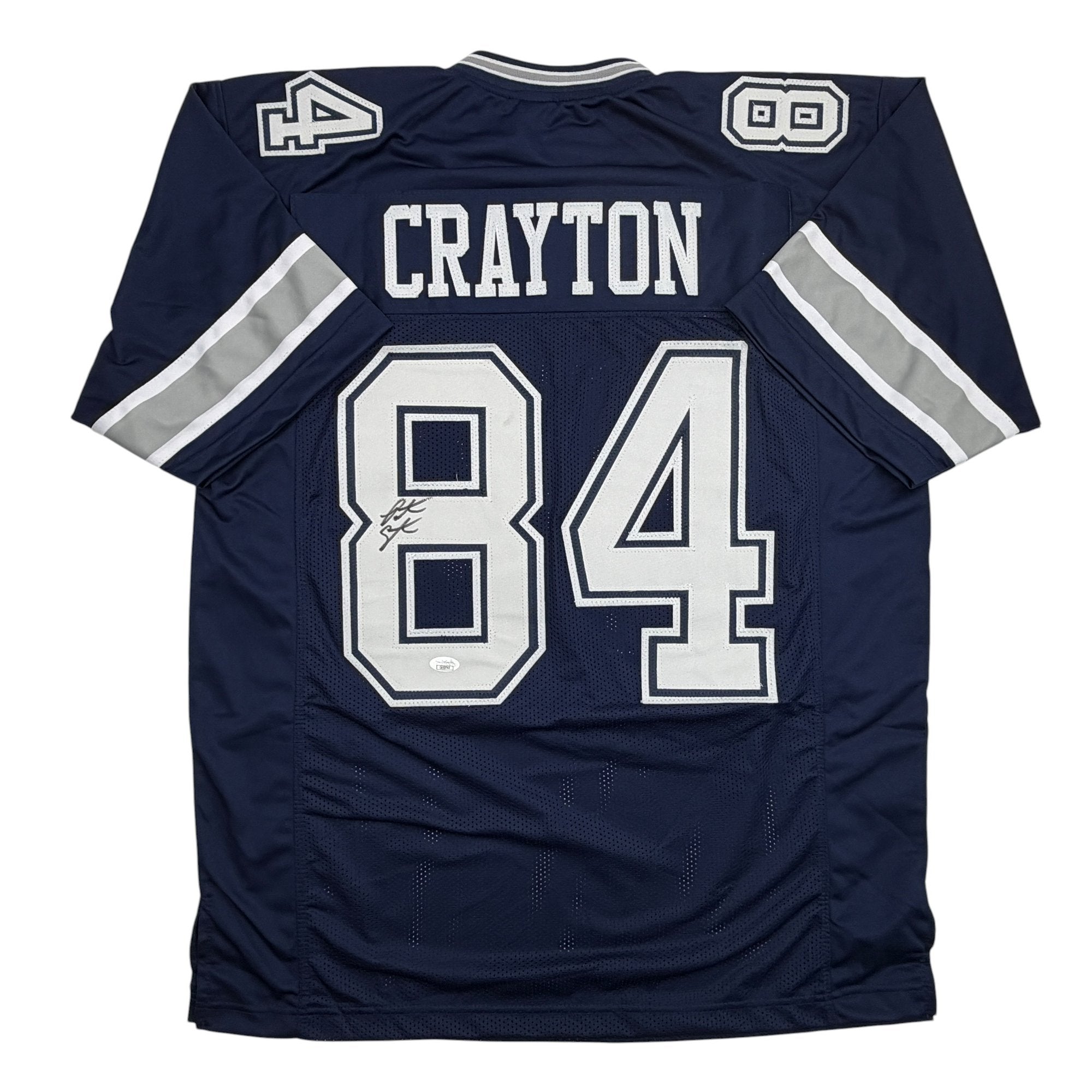 Autographed/Signed Patrick Crayton Dallas Blue Football Jersey JSA COA