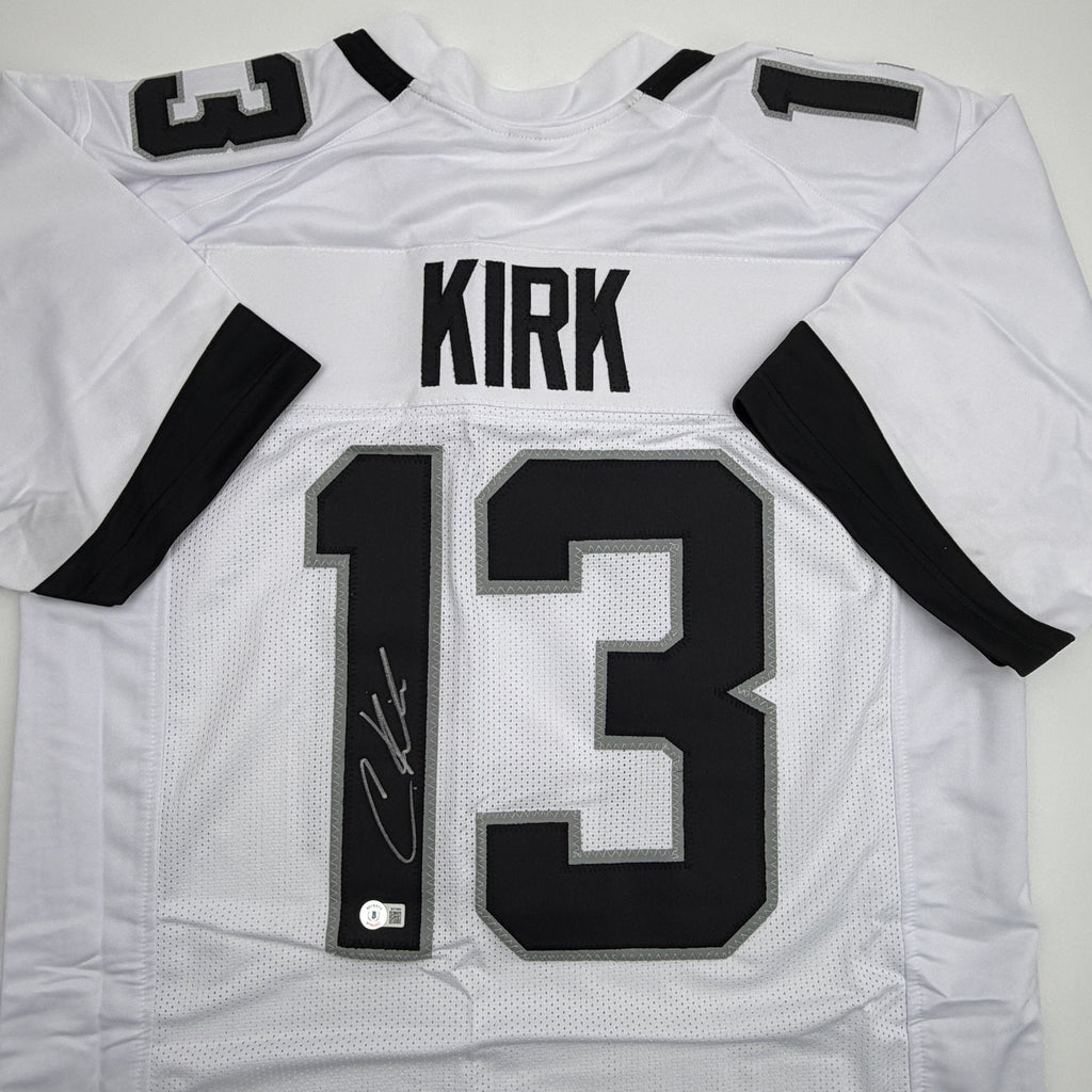 Autographed/Signed Christian Kirk Jacksonville White Football Jersey Beckett BAS COA