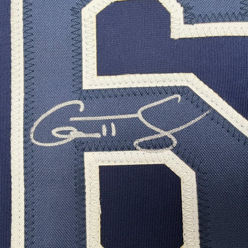 Autographed/Signed Garrett Cleavinger Tampa Bay Navy Blue Baseball Jersey JSA COA