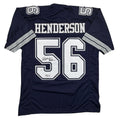 Autographed/Signed Thomas Henderson Dallas Blue Football Jersey JSA COA