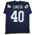 Autographed/Signed Jesse Luketa Penn State Blue College Football Jersey JSA COA