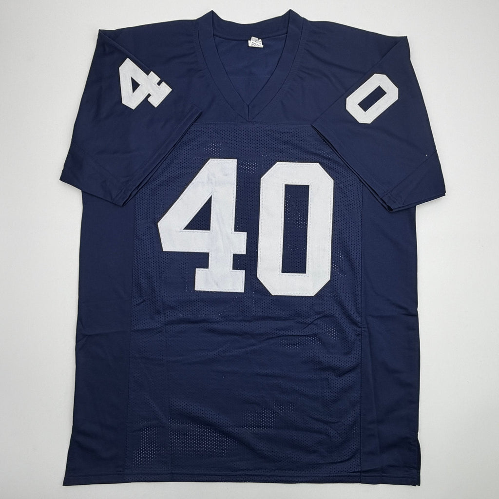 Autographed/Signed Jesse Luketa Penn State Blue College Football Jersey JSA COA