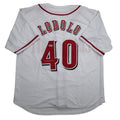 Autographed/Signed Nick Lodolo Cincinnati White Baseball Jersey Beckett BAS COA