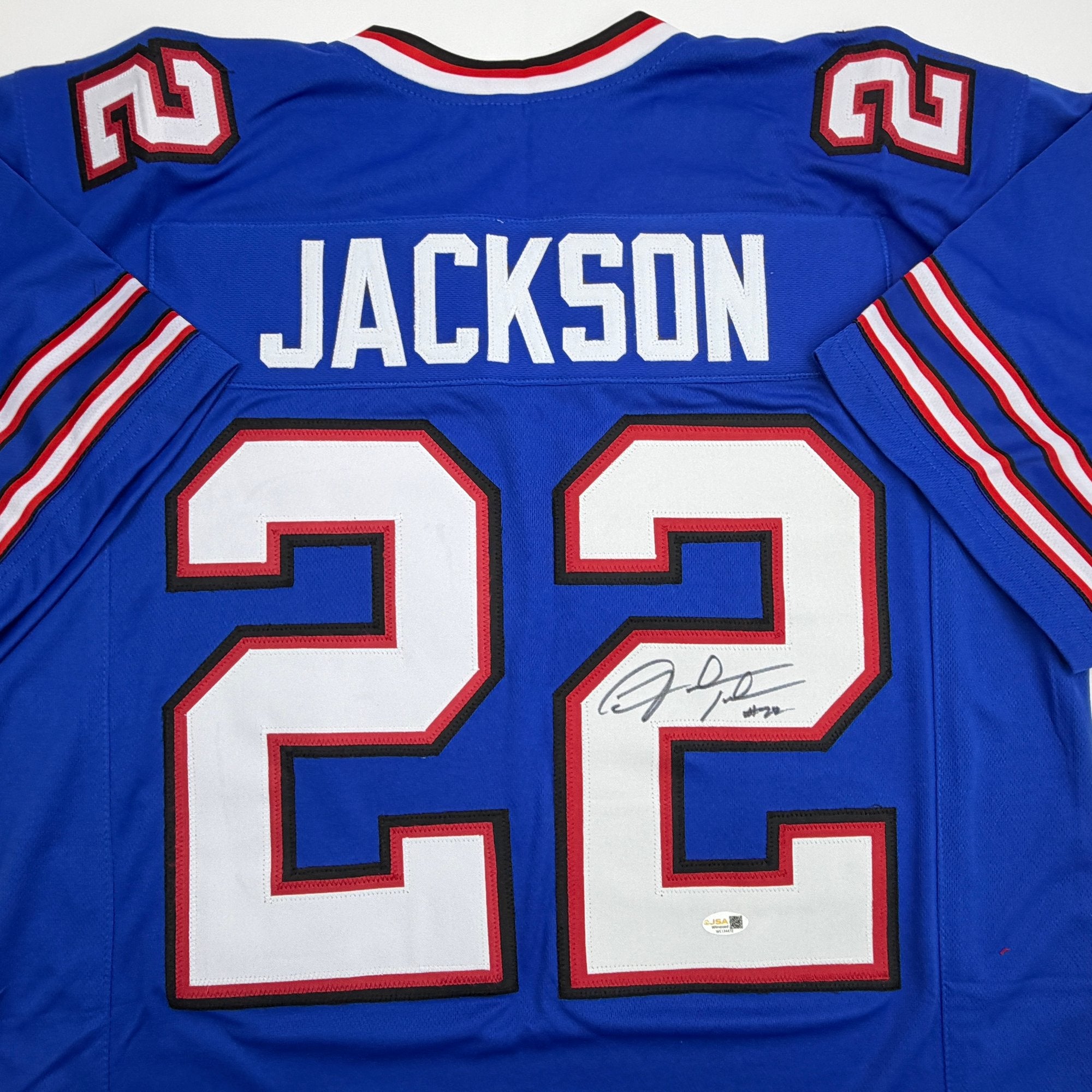 Autographed/Signed Fred Jackson Buffalo Blue Football Jersey JSA COA