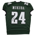 Autographed/Signed Andrew Mukuba Philadelphia Midnight Green Pro Cut Football Jersey JSA COA
