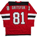 Autographed/Signed Arseni Gritsyuk New Jersey NJ Red Hockey Jersey JSA COA
