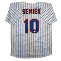 Autographed/Signed Marcus Semien New York Pinstripe Baseball Jersey Beckett BAS COA