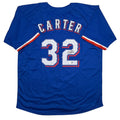 Autographed/Signed Evan Carter Texas Blue Baseball Jersey Beckett BAS COA