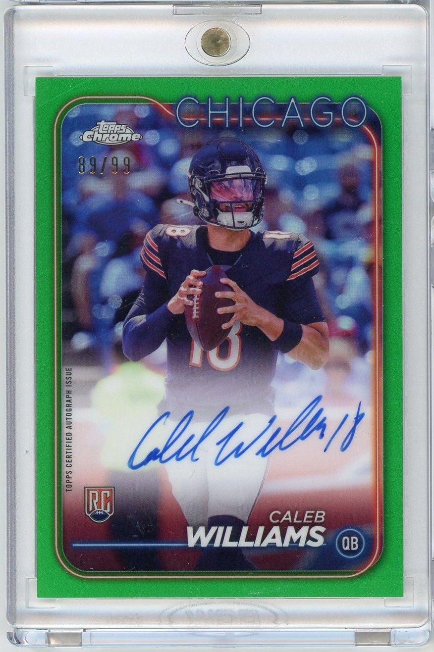 2024 Topps Chrome Caleb Williams #RACWI /99 Green Refractor Auto Rookie RC Football Card