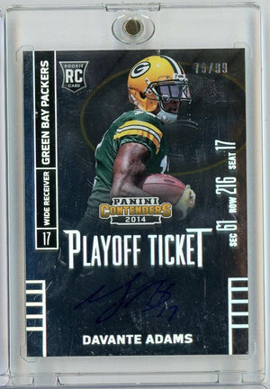 2014 Panini Contenders Davante Adams #212 /99 Playoff Ticket Auto Rookie RC Football Card