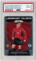 Graded 2019 Panini Prizm Premier League Cristiano Ronaldo #LT10 Legendary Talents Soccer Card PSA 10 Gem Mint