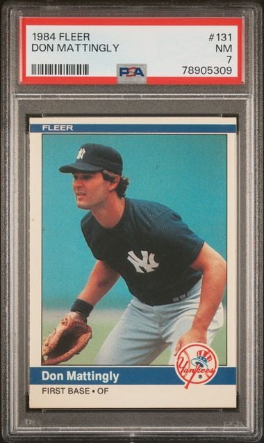 Graded 1984 Fleer Don Mattingly #131 Rookie RC Baseball Card PSA 7 Near Mint
