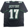 Autographed/Signed Alshon Jeffery Philadelphia Black Football Jersey Beckett BAS COA