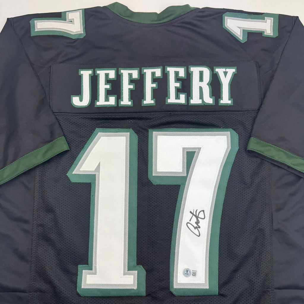 Autographed/Signed Alshon Jeffery Philadelphia Black Football Jersey Beckett BAS COA