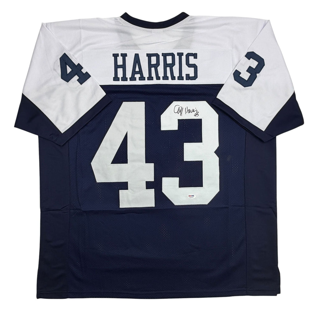 Autographed/Signed Cliff Harris Dallas Thanksgiving Day Football Jersey PSA/DNA COA
