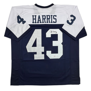 Autographed/Signed Cliff Harris Dallas Thanksgiving Day Football Jersey PSA/DNA COA