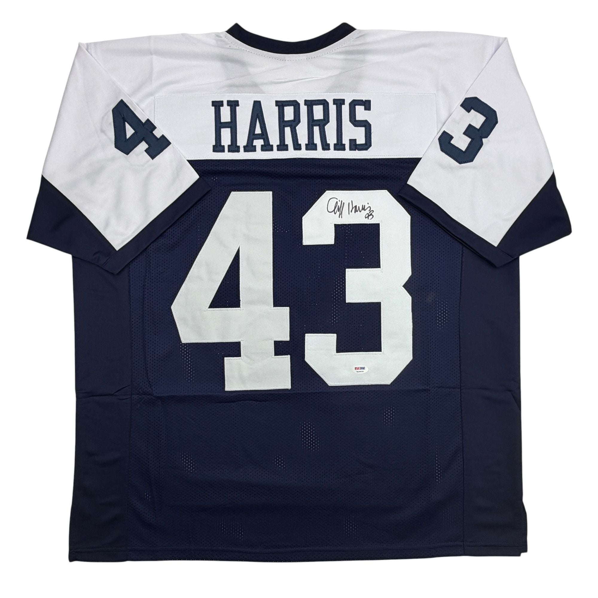 Autographed/Signed Cliff Harris Dallas Thanksgiving Day Football Jersey PSA/DNA COA