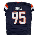 Autographed/Signed Sai'vion Jones Denver Blue Pro Cut Football Jersey Beckett BAS COA
