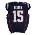 Autographed/Signed Chris Hogan 2x SB Champ New England Blue Pro Cut Football Jersey JSA COA