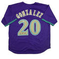 Autographed/Signed Luis Gonzalez Arizona Purple Baseball Jersey Beckett BAS COA