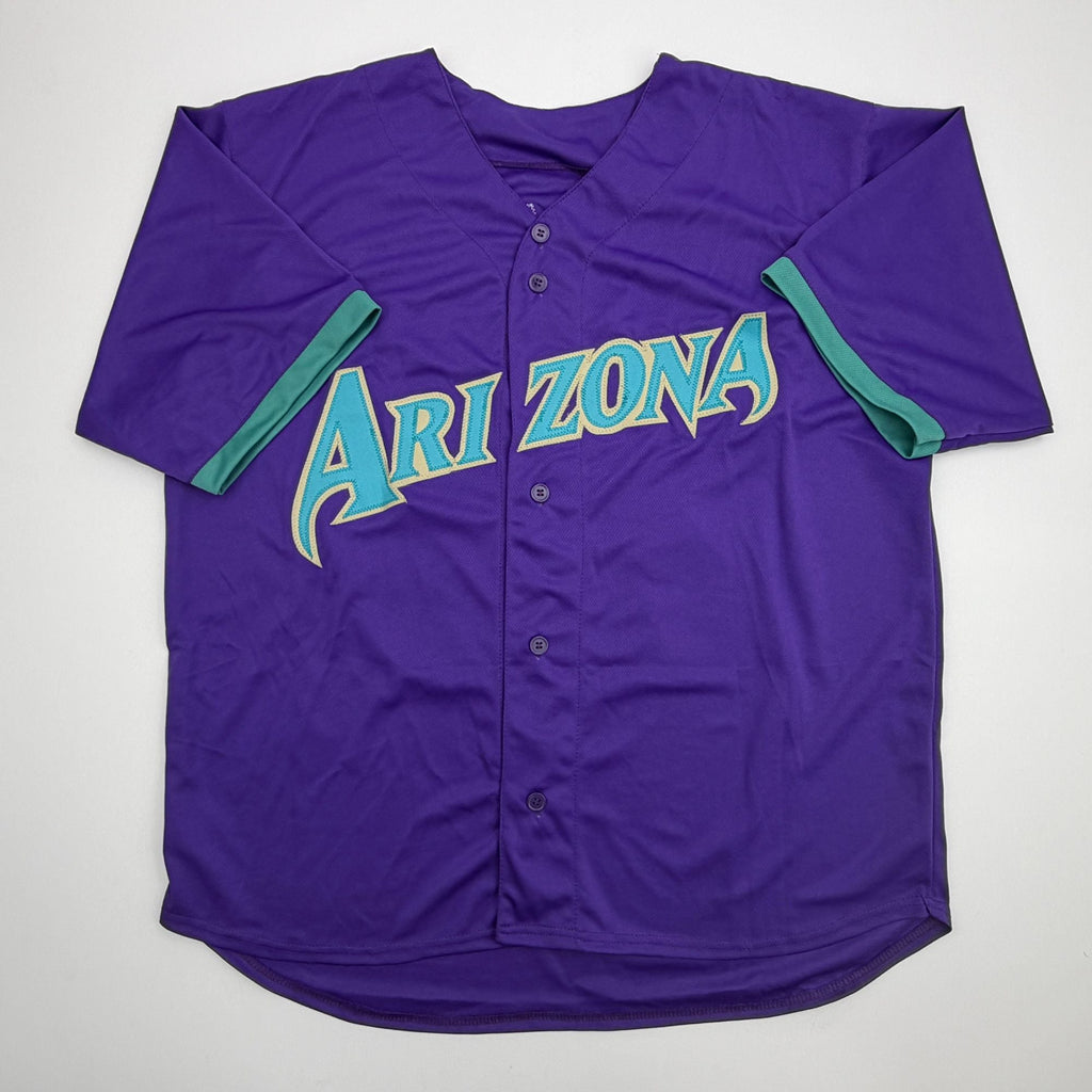 Autographed/Signed Luis Gonzalez Arizona Purple Baseball Jersey Beckett BAS COA