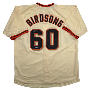 Autographed/Signed Hayden Birdsong San Francisco Cream Baseball Jersey Beckett BAS COA