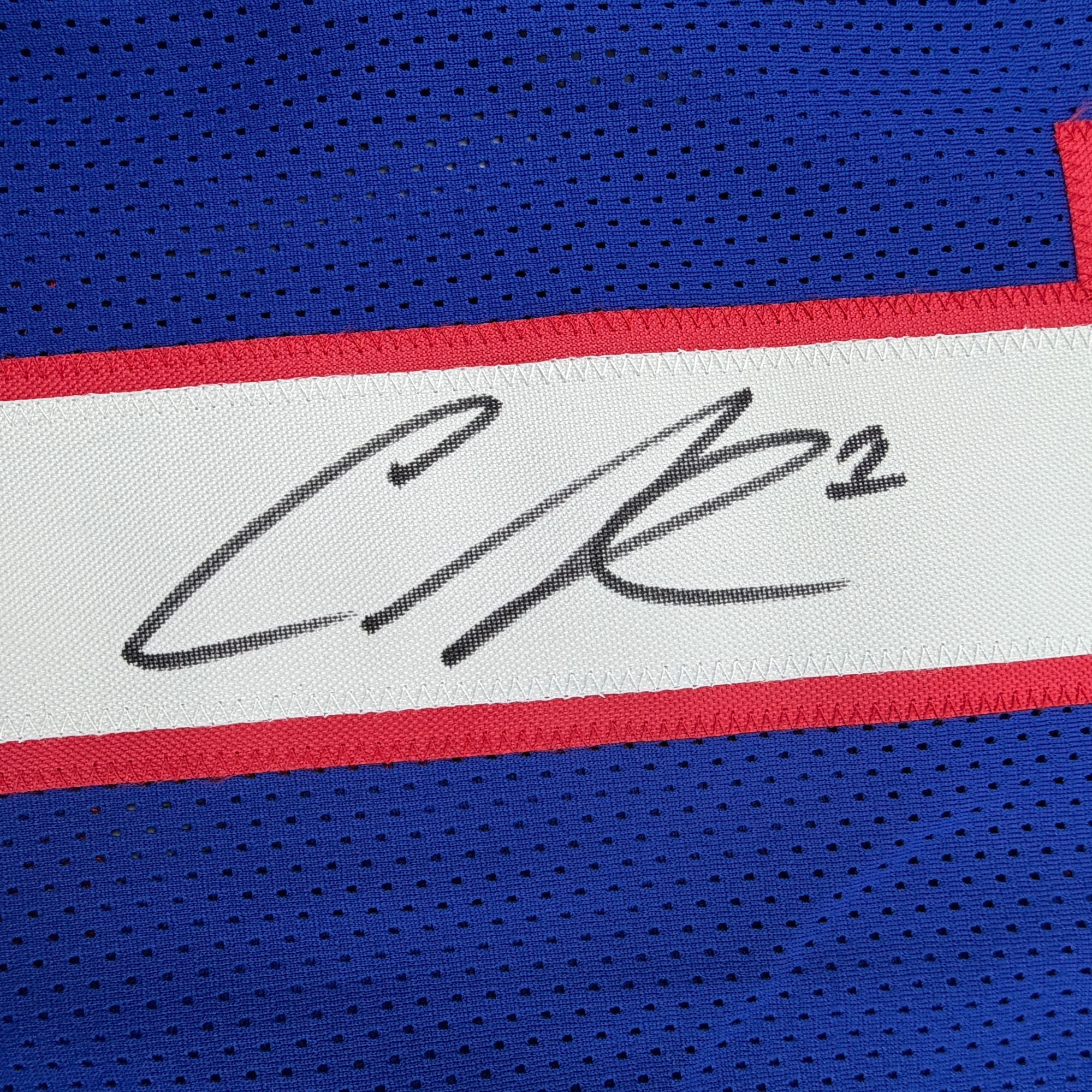 Autographed/Signed Curtis Samuel Buffalo Blue Football Jersey Beckett BAS COA