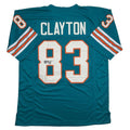 Autographed/Signed Mark Clayton Miami Teal Football Jersey JSA COA