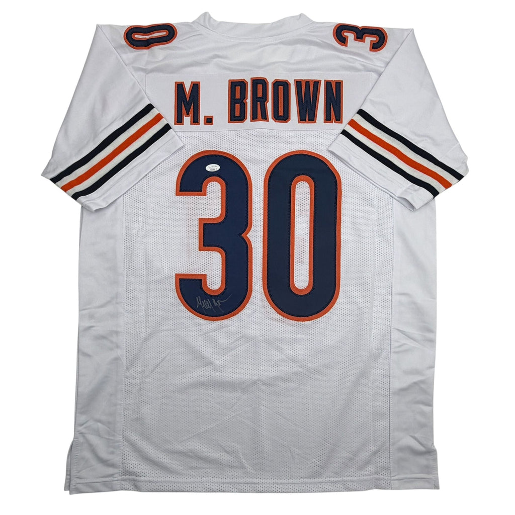 Autographed/Signed Mike Brown Chicago White Football Jersey JSA COA