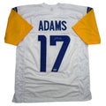 Autographed/Signed Davante Adams Los Angeles LA White Football Jersey Beckett BAS COA