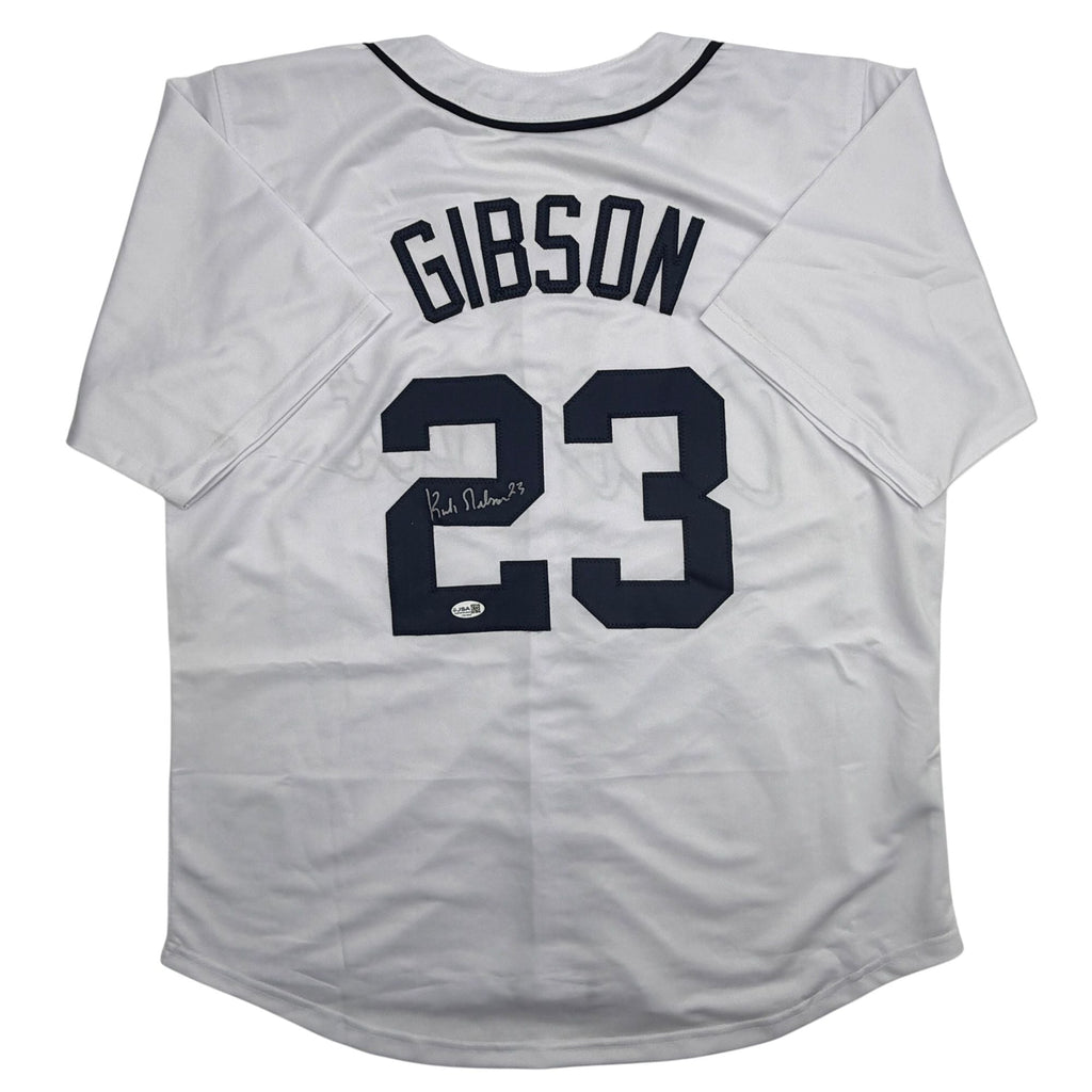 Autographed/Signed Kirk Gibson Detroit White Baseball Jersey JSA COA
