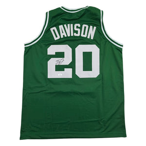 Autographed/Signed JD Davison Boston Green Basketball Jersey JSA COA