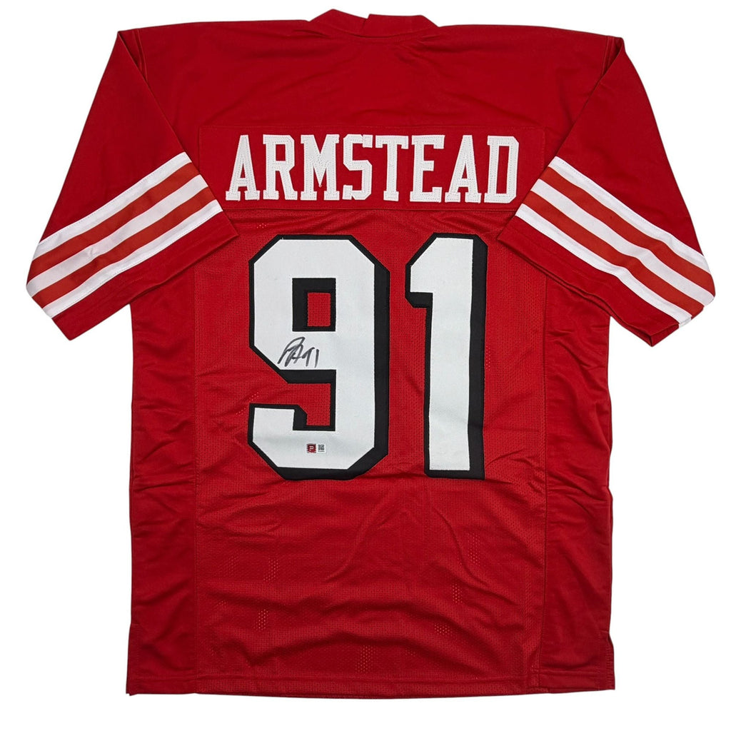Autographed/Signed Arik Armstead San Francisco Red Alternate Football Jersey Pristine PA COA