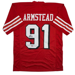 Autographed/Signed Arik Armstead San Francisco Red Alternate Football Jersey Pristine PA COA