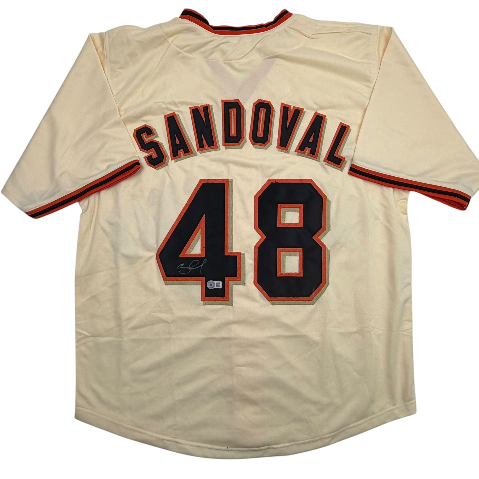 Autographed/Signed Pablo Sandoval San Francisco Cream Baseball Jersey Beckett BAS COA