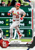 2026 Topps Now JJ Wetherholt #144 Leadoff Blast Cements Cardinals XBH Lore St Louis Cardinals Rookie RC Baseball Card