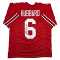 Autographed/Signed Sam Hubbard Ohio State Red College Football Jersey JSA COA