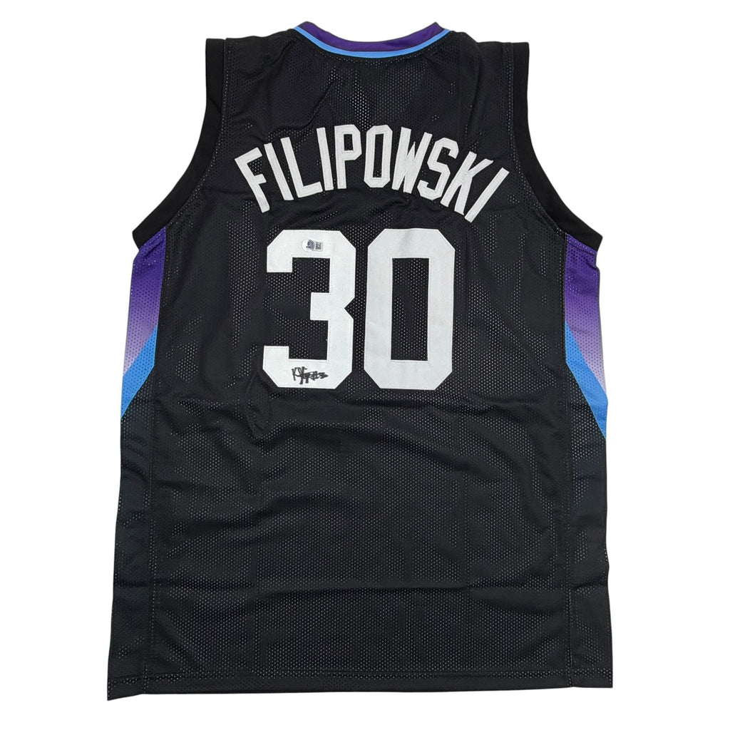 Autographed/Signed Kyle Filipowski Utah Black Basketball Jersey Beckett BAS COA