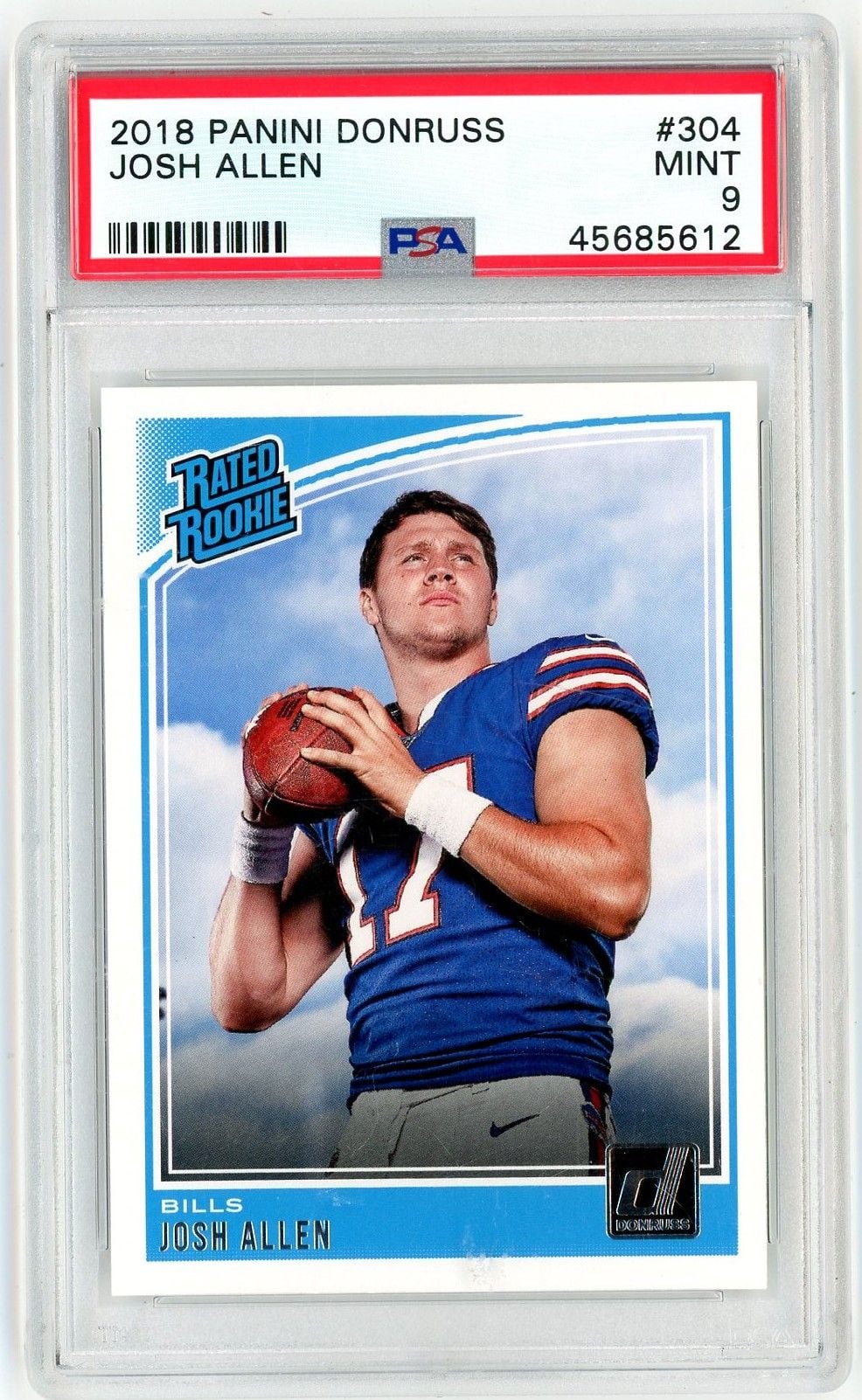Graded 2018 Panini Donruss Josh Allen #304 Rookie RC Football Card PSA 9 Mint