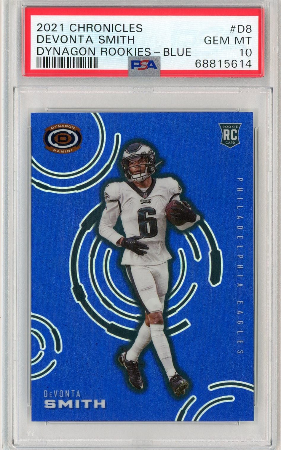 Graded 2021 Chronicles Devonta Smith #D8 Dynagon Rookies Blue /25 Rookie RC Football Card PSA 10 Gem Mint