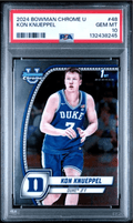 Graded 2024 Topps Bowman Chrome U Kon Knueppel #48 Rookie RC Basketball Card PSA 10 Gem Mint