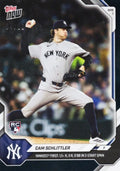 2026 Topps Now Cam Schlittler #41 Black Foil /10 Yankees First: 15+ K, 0 R, 0 BB in 2 Start Span New York Yankees Rookie RC Baseball Card