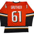 Autographed/Signed Cutter Gauthier Anaheim Orange Hockey Jersey Beckett BAS COA