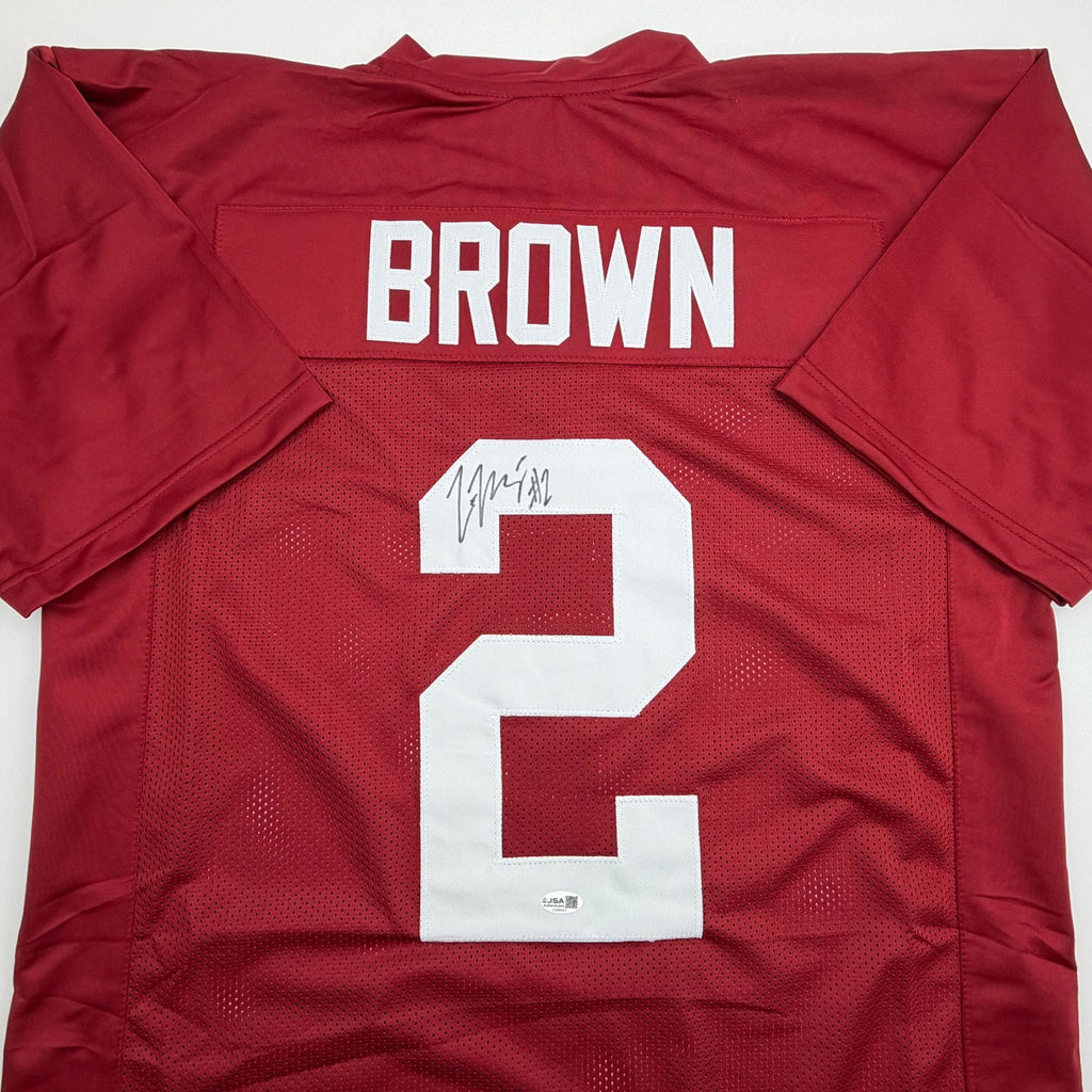 Autographed/Signed Zabien Brown Alabama Red College Football Jersey JSA COA
