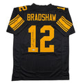Autographed/Signed Terry Bradshaw Pittsburgh Black Color Rush Football Jersey Beckett BAS COA
